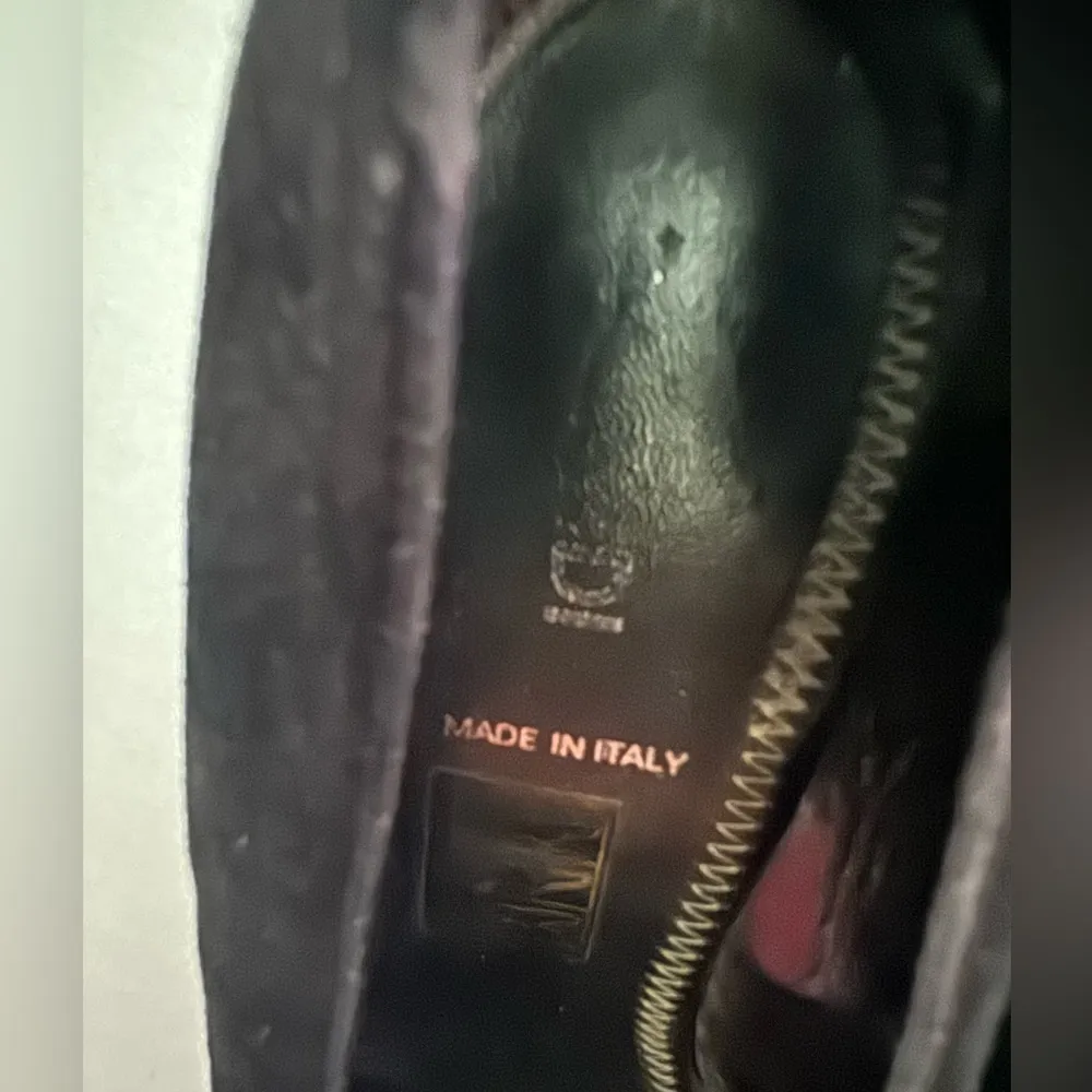 Vintage Fendi Kitten Heels, Black Suede Upper and Rubber Soles with Dust Bags - Image 11