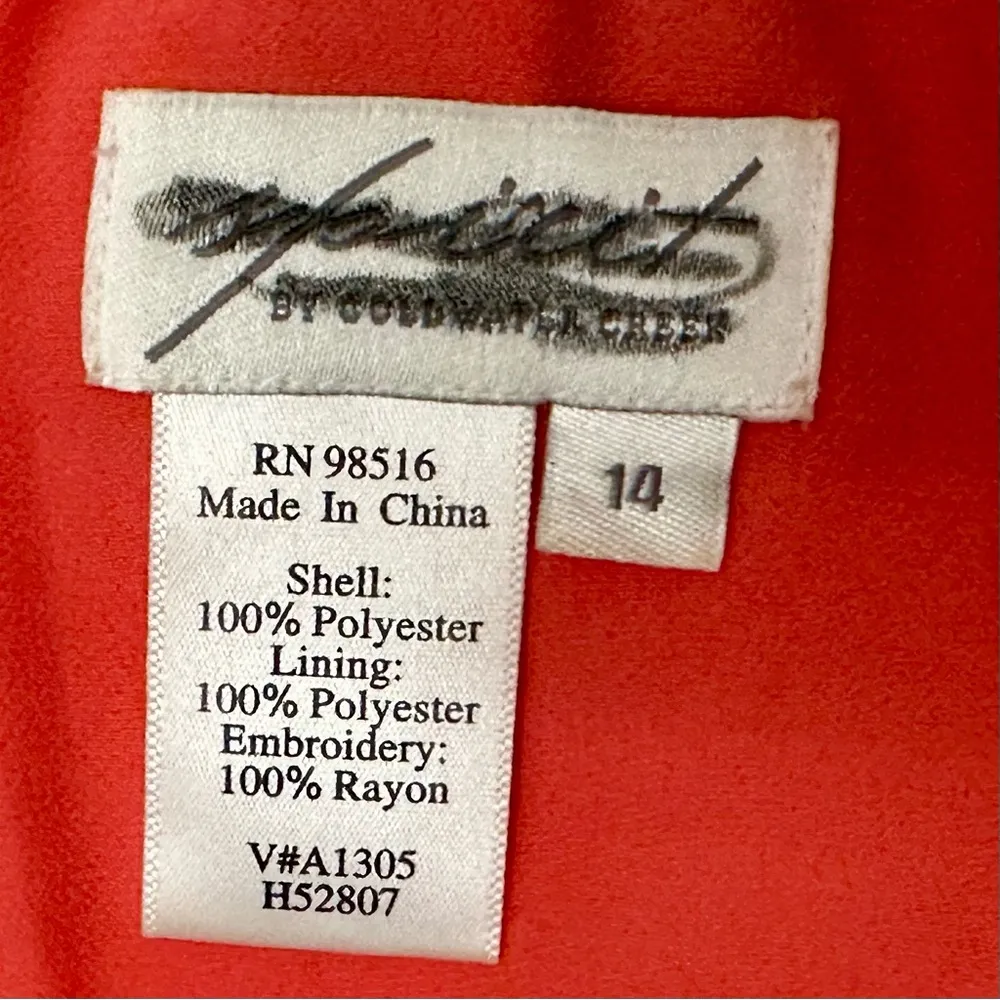 Elegant Coral Embroidered Midi Skirt Lacy Bohemian Chic Coastal Grandma Modest White Size 14 - Image 3