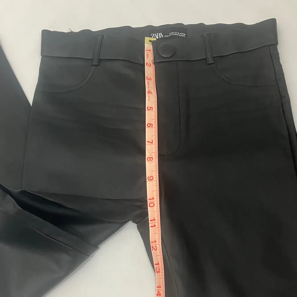 Zara Jet Black Coated Denim Skinny Jeans Women’s Size Small - Image 4
