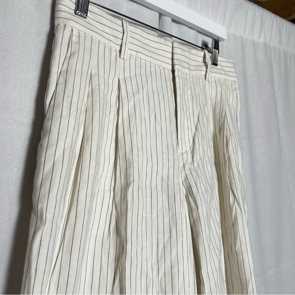 NWT Madewell The Petite Harlow Superwide-Leg Trouser in Linen-Cotton Blend 0P - Image 6