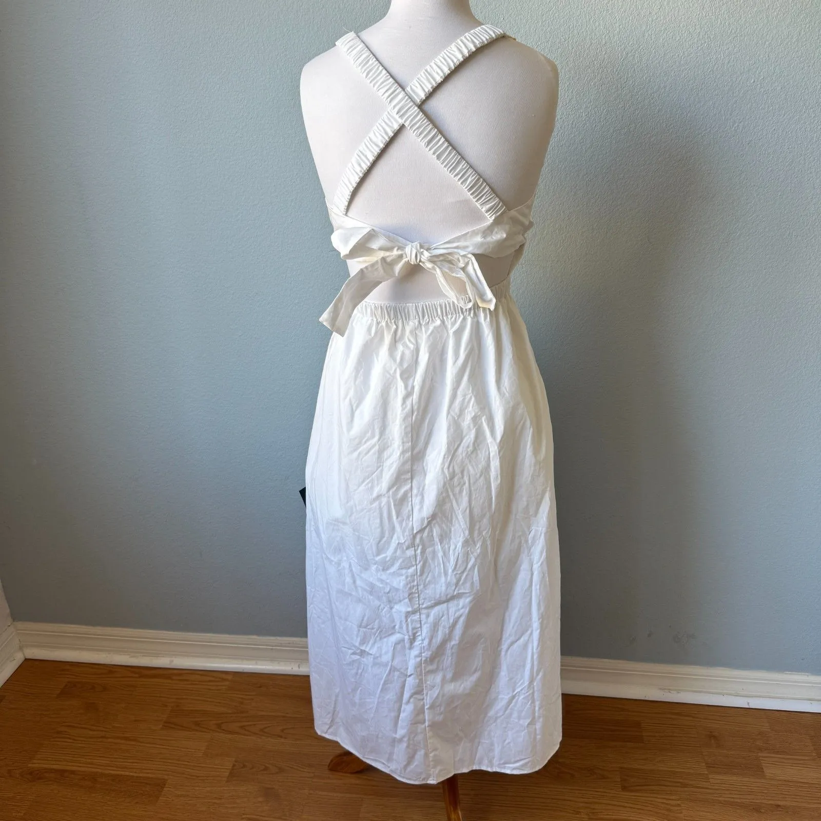 Lulus Strolling Sicily White Pleated Backless Midi Dress With Pockets - Image 10