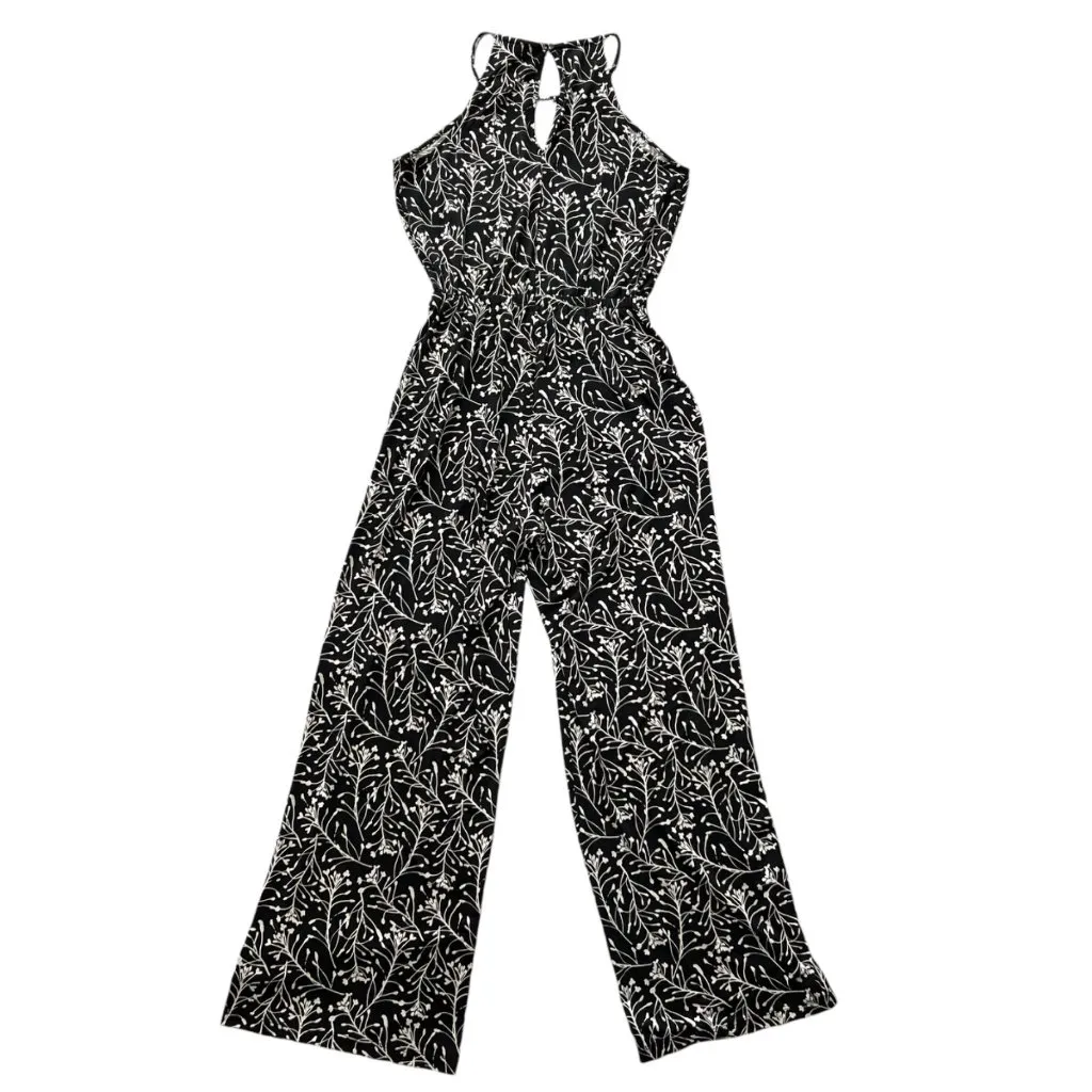 41 Hawthorn Floral Print Jersey Jumpsuit Black White Size Small Petite NWT - Image 9