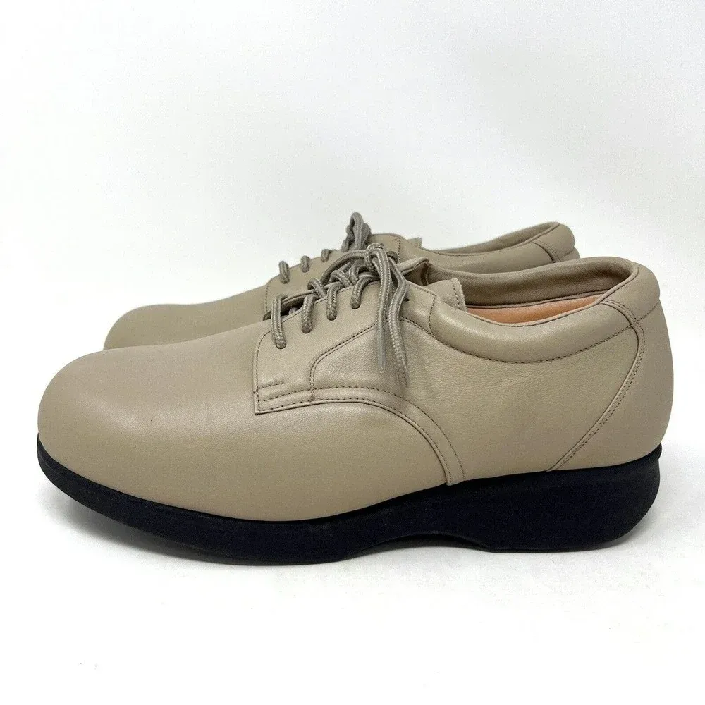 Apex Ambulator Shoes Diabetic‎ Lace Up Leather Walking Tan Neutral Women's 9 - Image 3