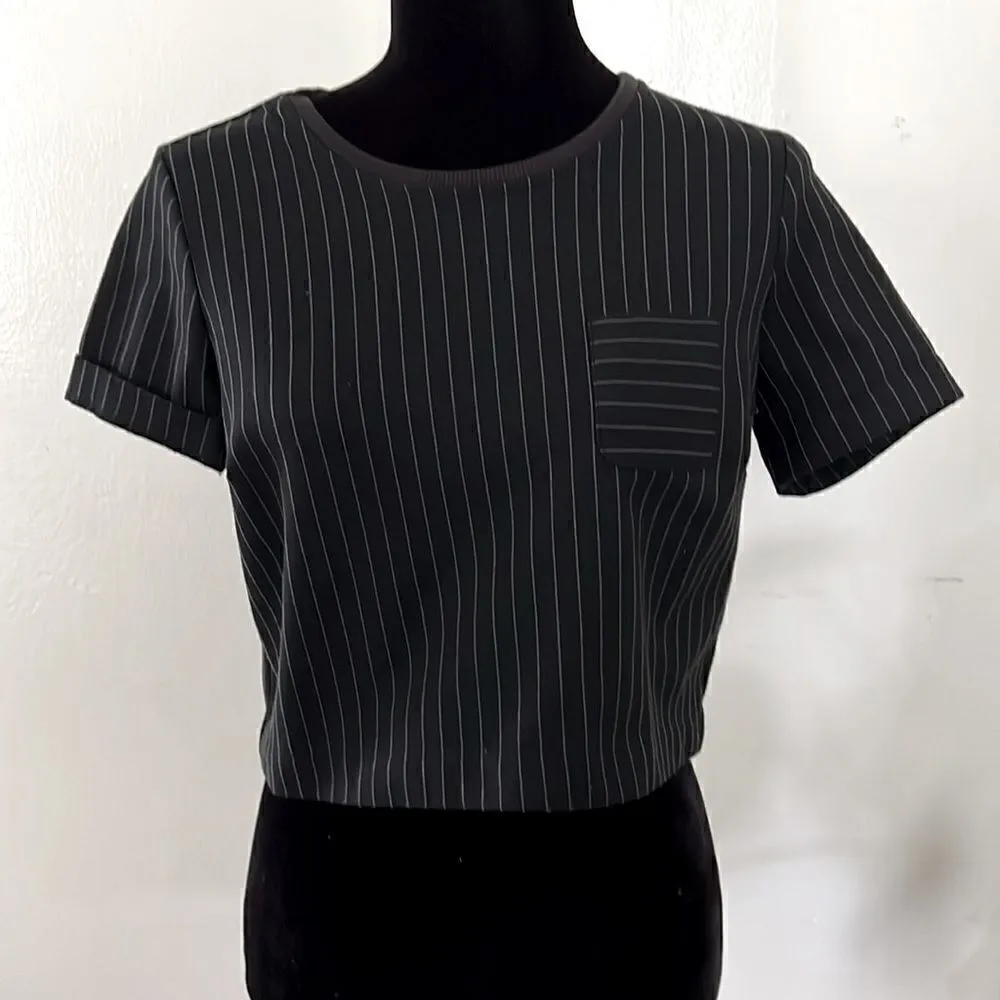 METAPHOR PINSTRIPE CROP TOP W/ POCKET - Image 6