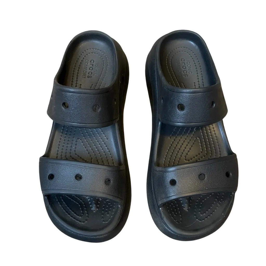 Crocs Crush Sandal Black Platform Slip On Sandals - Image 3