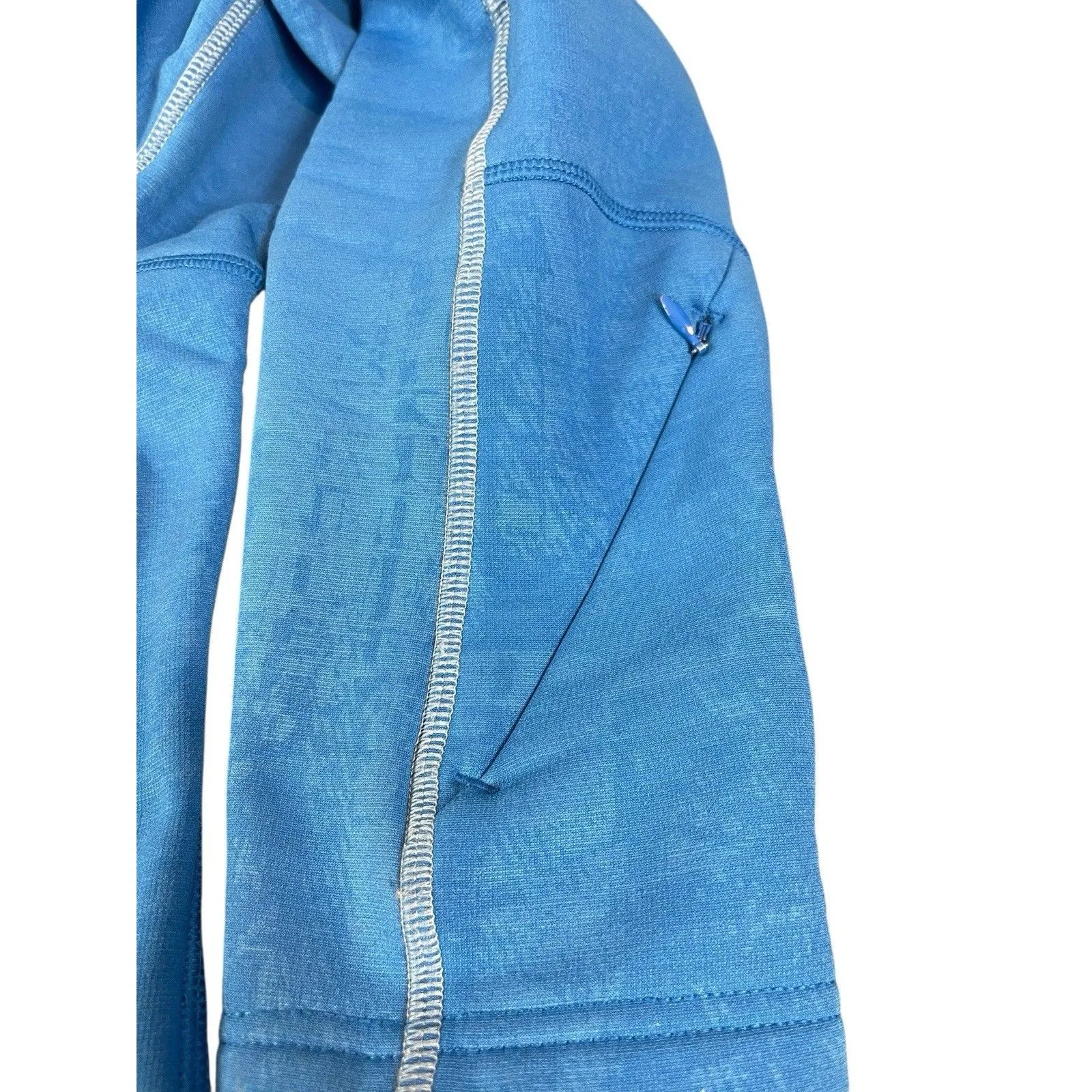 Under Armour Blue Mottled Pattern Running Fleece M Zip Shacket Shirt Jacket - Image 9