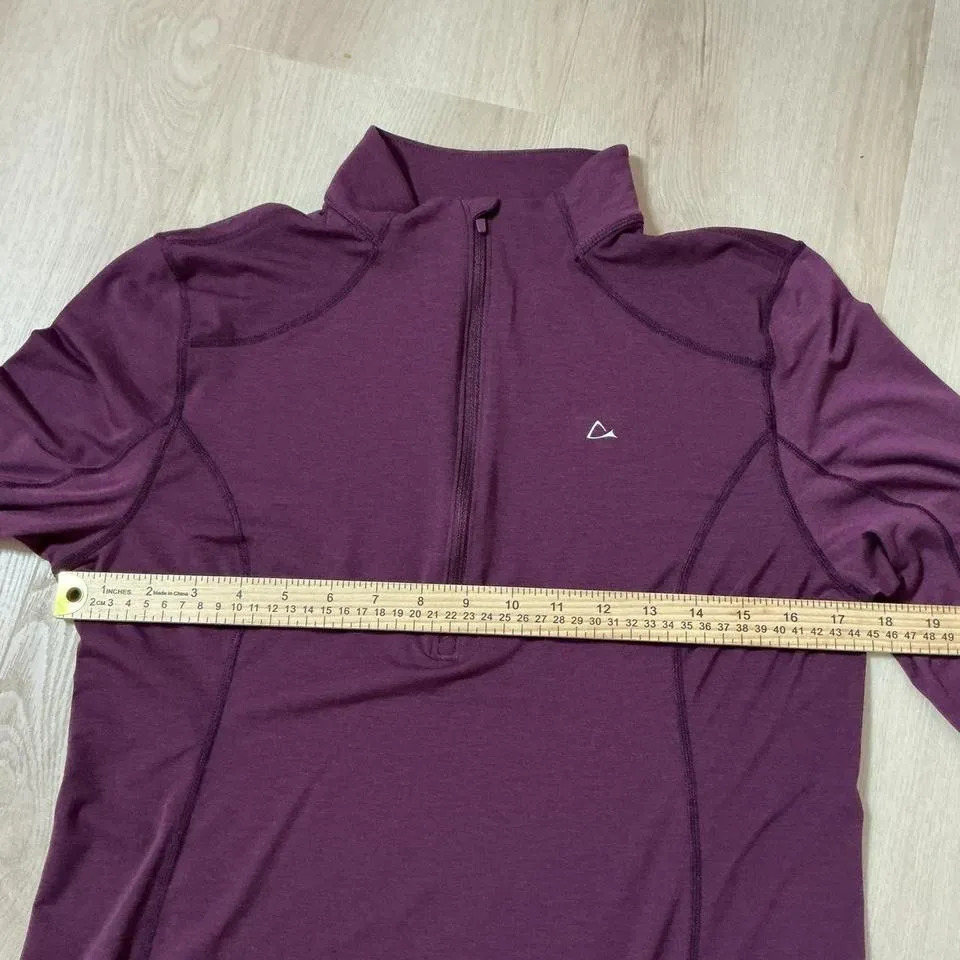 Paradox DriRelease Merino Wool Blend Quarter Zip Pullover Top Women's Baselayer Purple Size L - Image 3