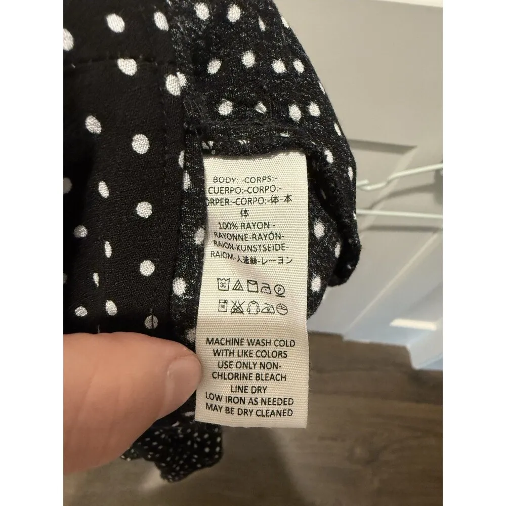 Free People Magdalene High-Waist Black Polka-Dot  Rayon Shorts Size 0 - Image 6