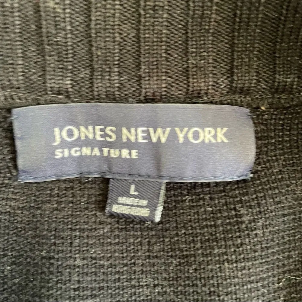 Jones New York Button Cardigan Cotton Black L - Image 6