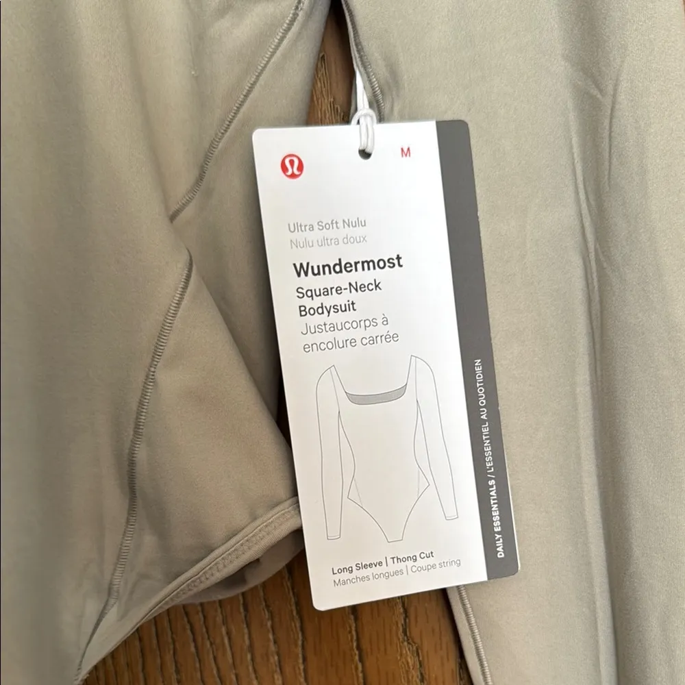 Lululemon Wundermost Square-Neck Bodysuit Sz:M Riverstone - Image 7
