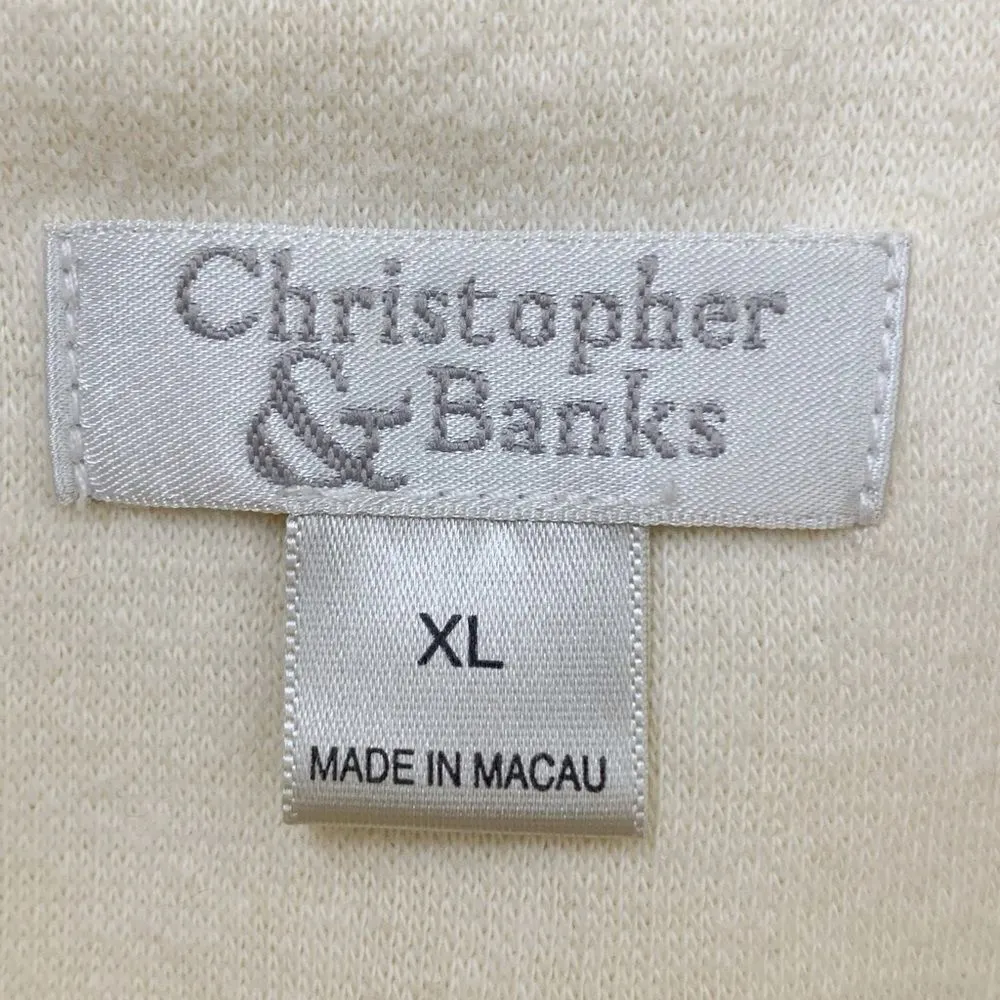 Christopher & Banks Button Down Snow Flakes Penguin Fleece Jacket - Image 9