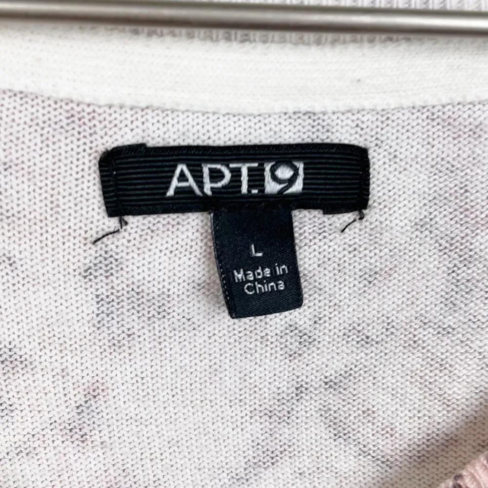 Apt 9 Light Pink Snakeskin Print V-neck Long Sleeve High Low Sweater Size Large - Image 5