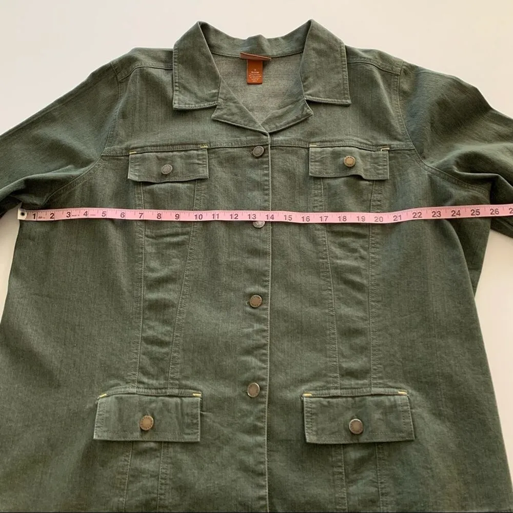 Via Penny Lane Reworked Apparel | Disney Villain Baddies Green Denim Jacket 1X - Image 5