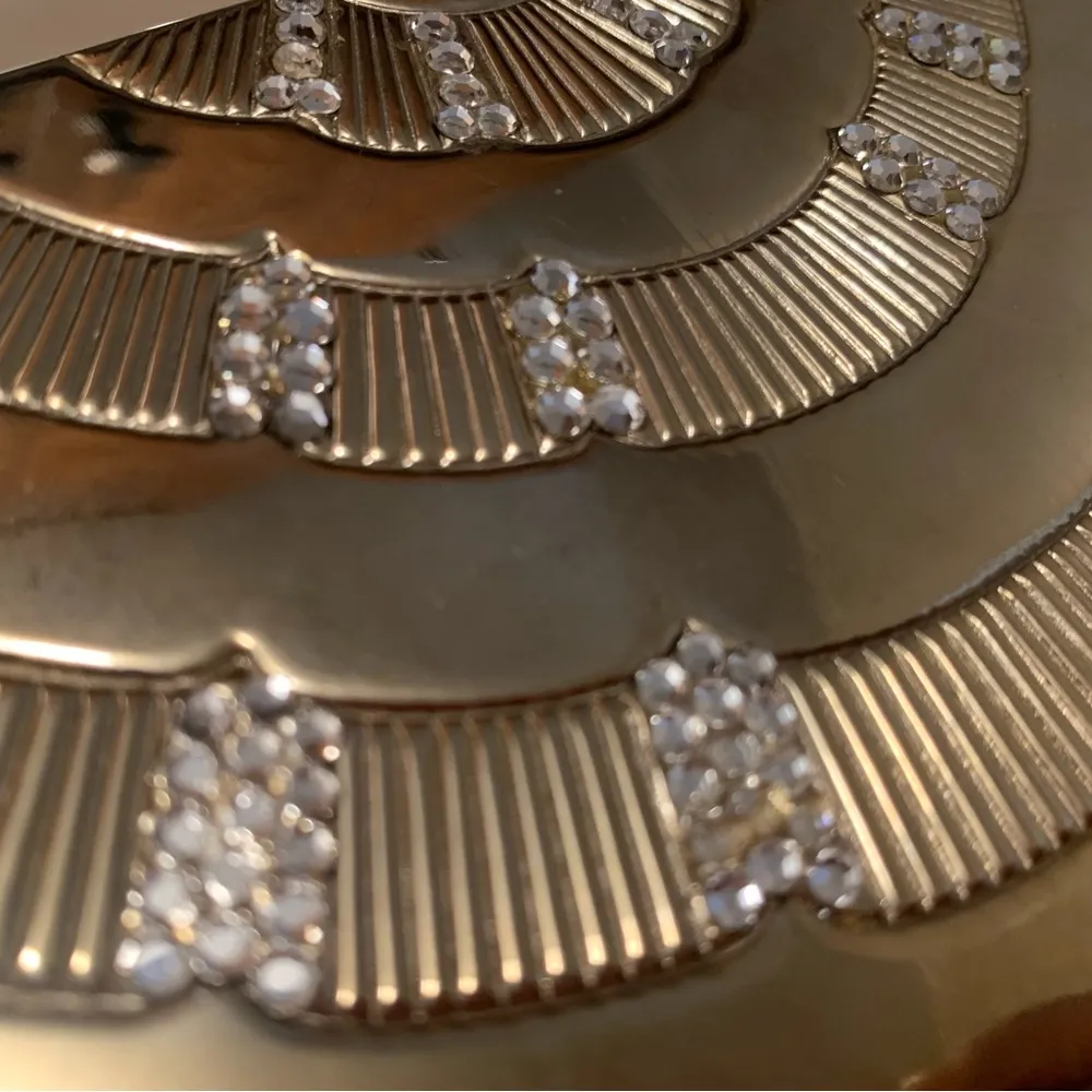 Saks Fifth Avenue Original Vintage Gold Rhinestone metallic Handbag Clutch Purse - Image 2