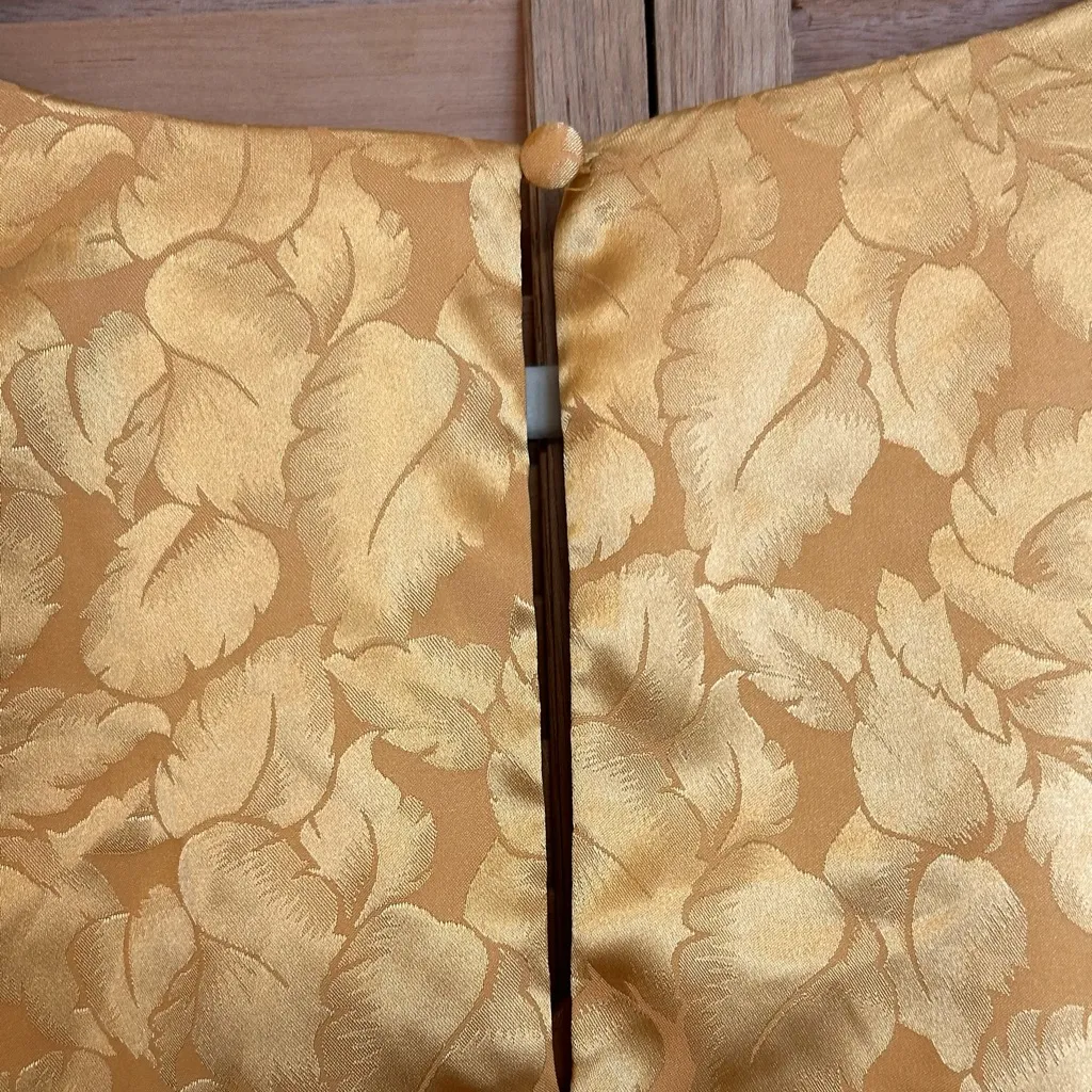 Lulus Size Large Iconic Mustard Yellow Satin Faux Wrap Mini Dress NWT - Image 12