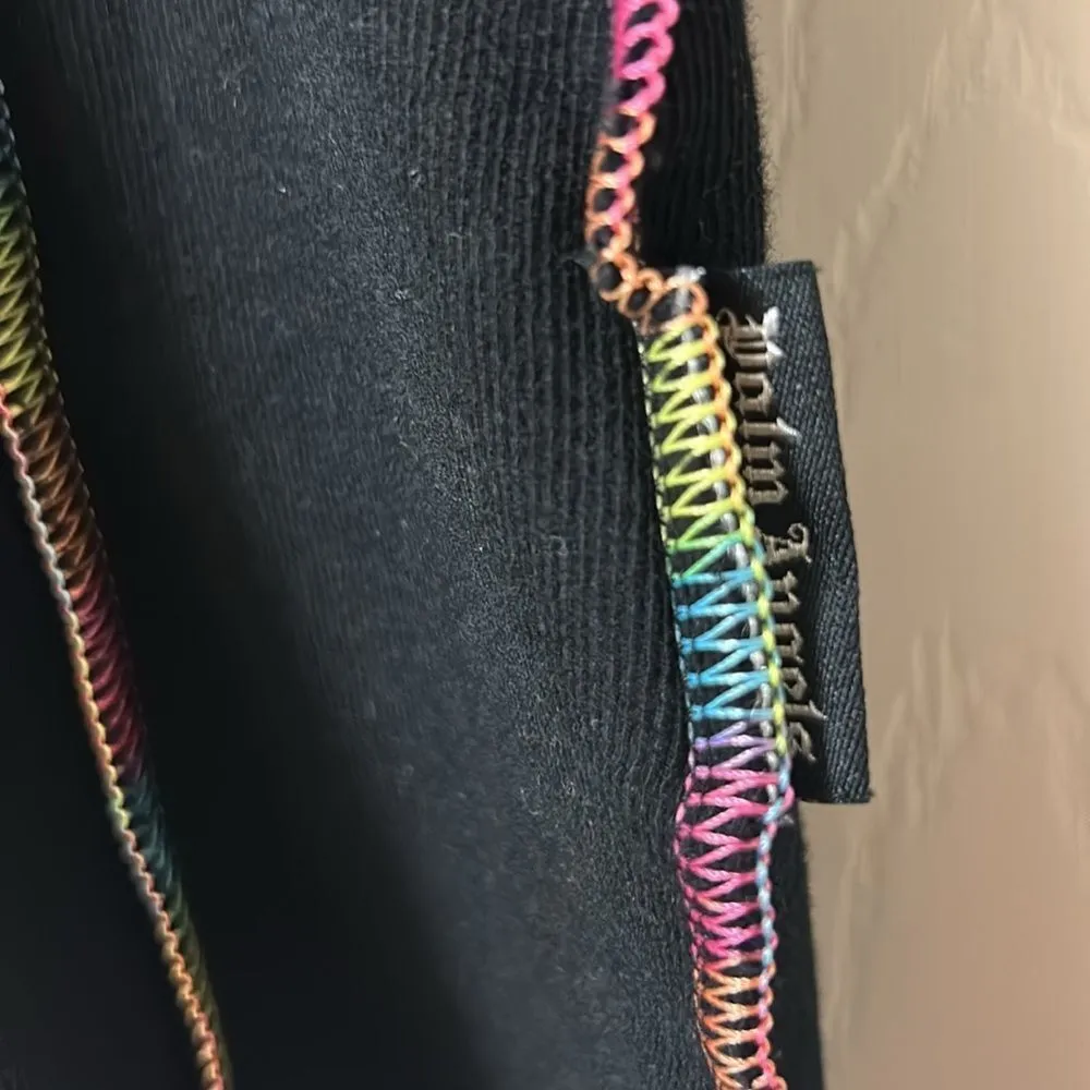 Palm Angels Black Rainbow Stitch Long sleeve Top(Size XS) - Image 8
