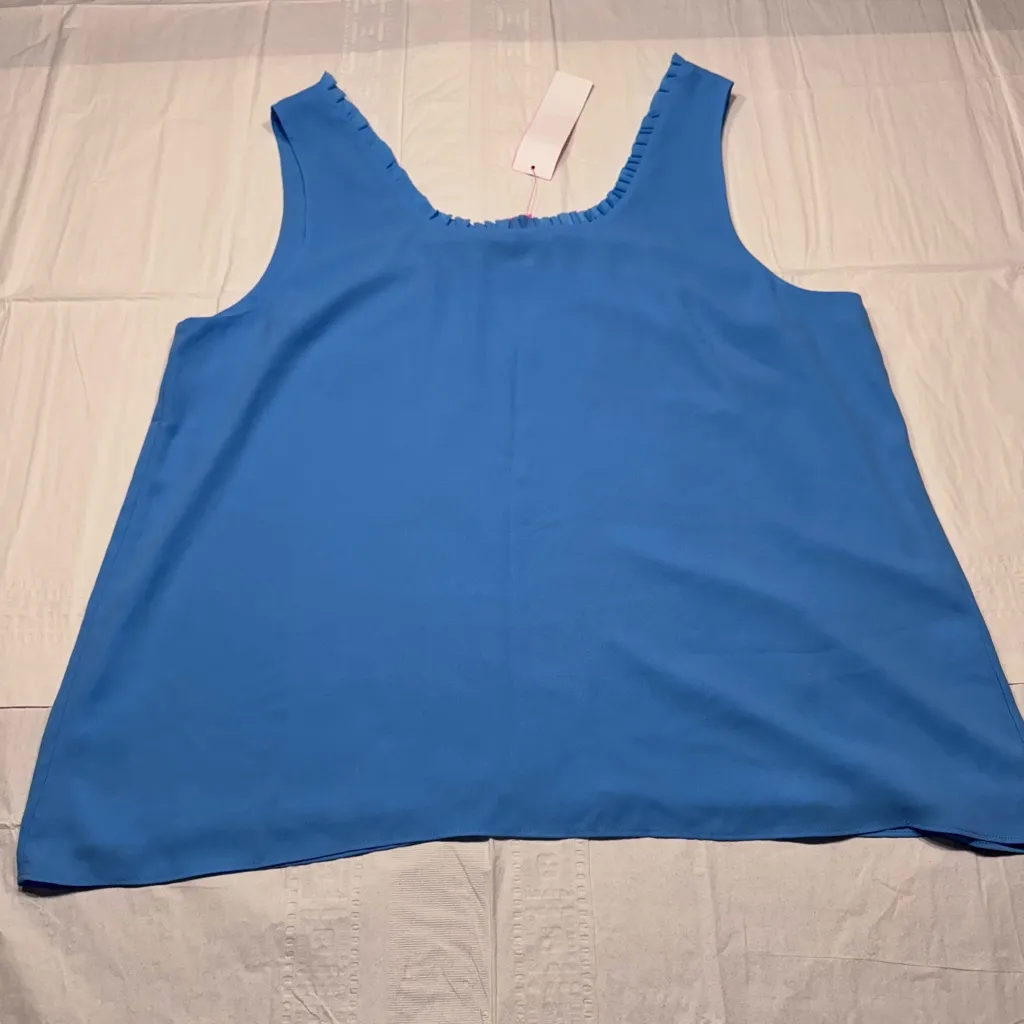 Lilly Pulitzer New Blue Carlene Sleeveless Blouse - Image 5