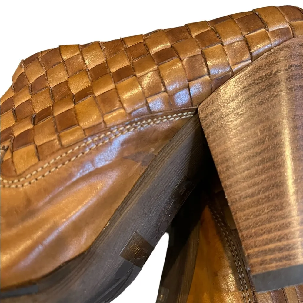 Sesto Meucci Leather Braided Heeled Western Mules - Image 11