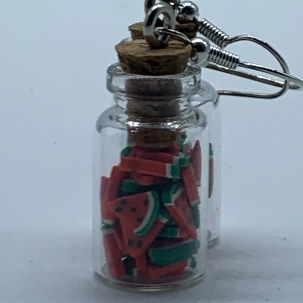 NEW Watermelon slices in mason jar fashion earring - Image 8