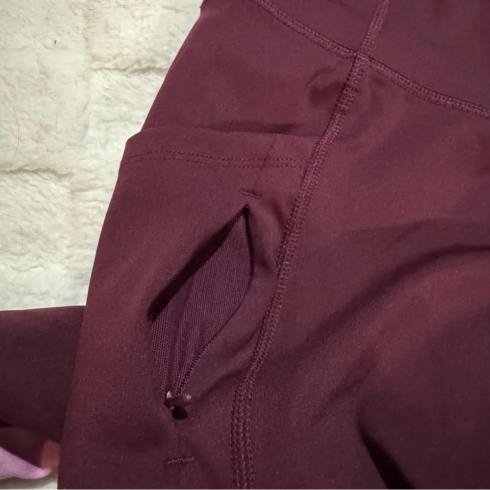 Champion Women’s Scult 7/8 Athletic Tights Leggings, Burgundy, Pockets - X-Large - Image 6