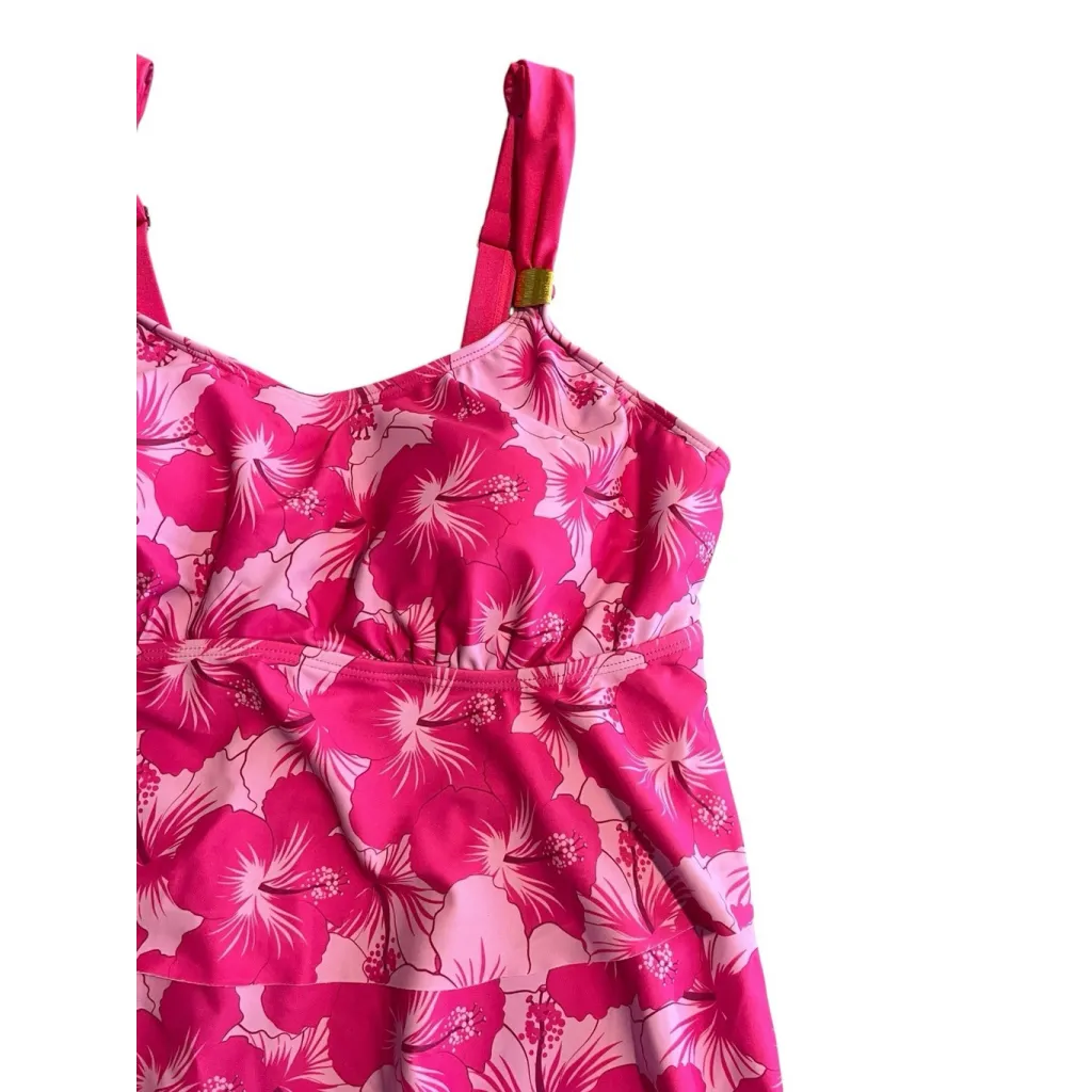 Rosewe Swim Suit 2 Piece Womens XL Pink Floral Tankini Padded Brief Bottoms NWT - Image 3