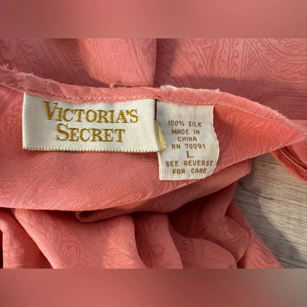 Vintage Victorias Secret Gold Label Silk Pajama Top Sleepwear Size Large *read - Image 10
