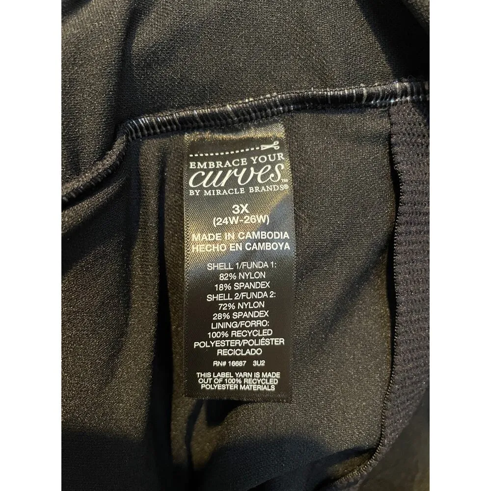 Embrace Your Curves by Miracle Brands Women's One Piece Swimsuit, Blue, Size 3X Blue - Image 3