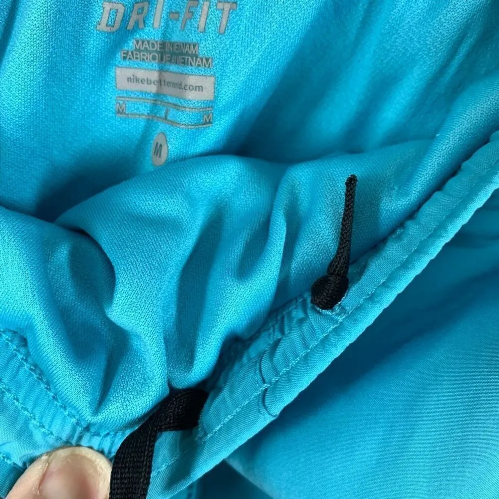 Nike Women's Elastic Waistband Dri-Fit Running Shorts Teal Medium - Image 3