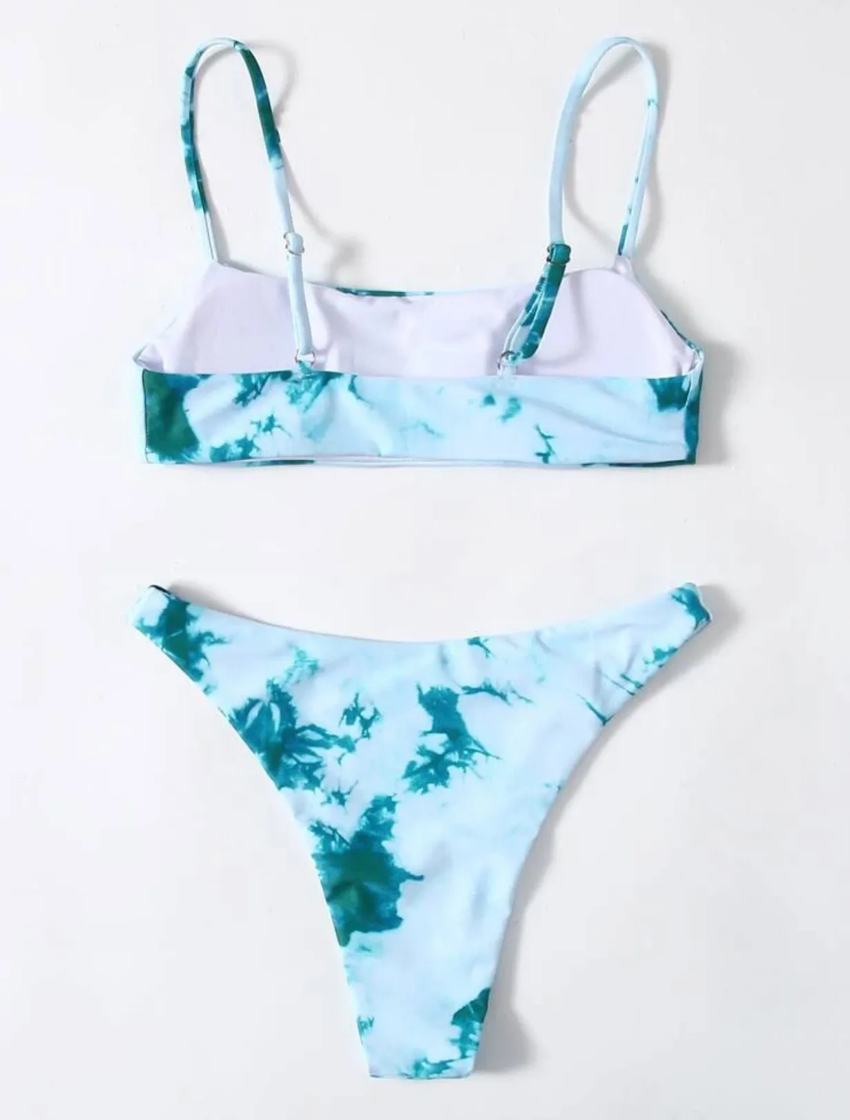 Tie Die High Leg Bikini Blue Size L - Image 3