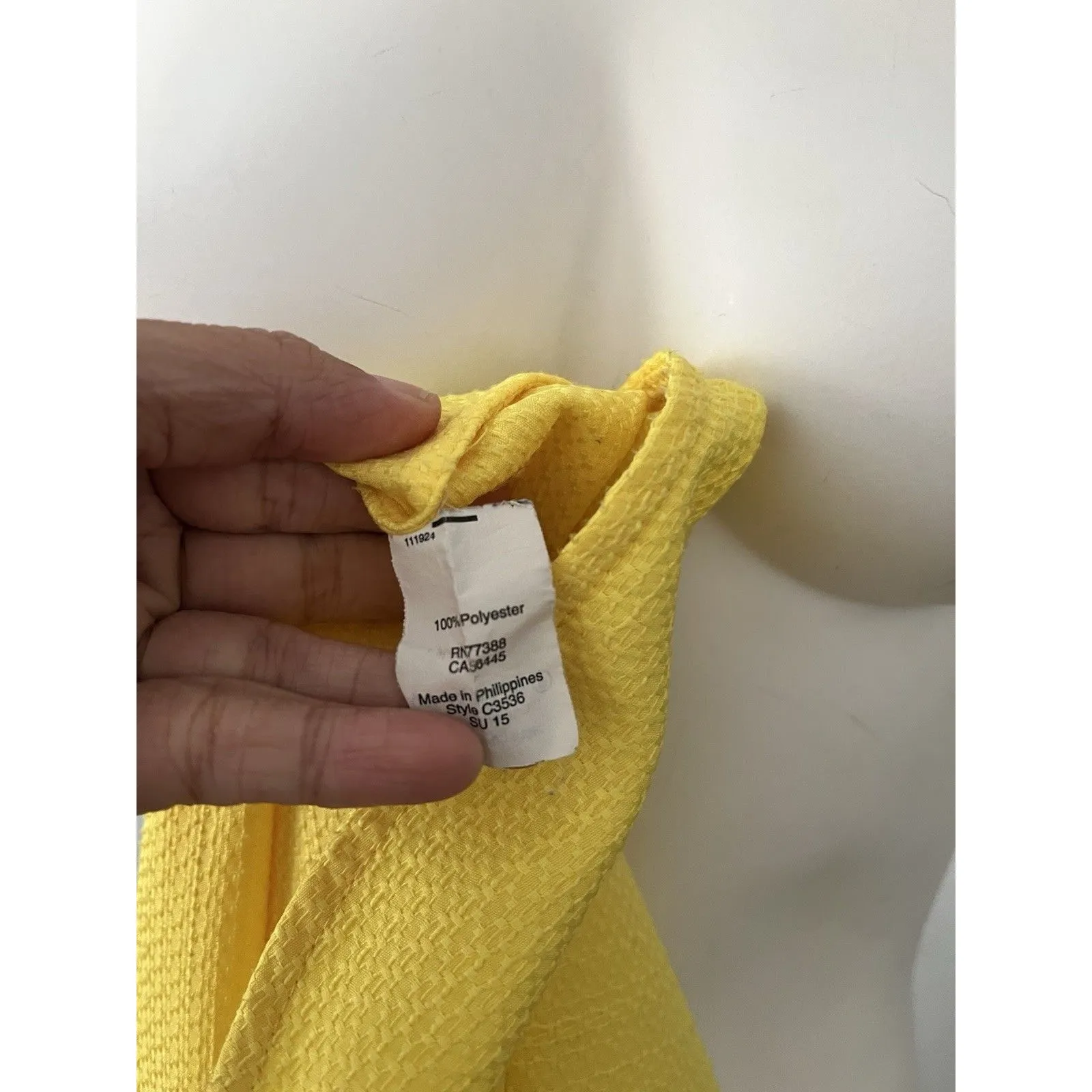 Jcrew Crossed back jacquard tank 14 sleeveless yellow corporate business causal - Image 4