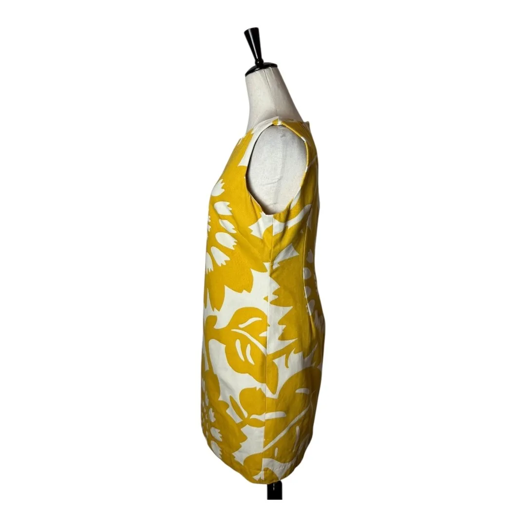 Jack Rogers Dress Women 8 Yellow White Floral Sleeveless Sheath Mini Boho Preppy - Image 6