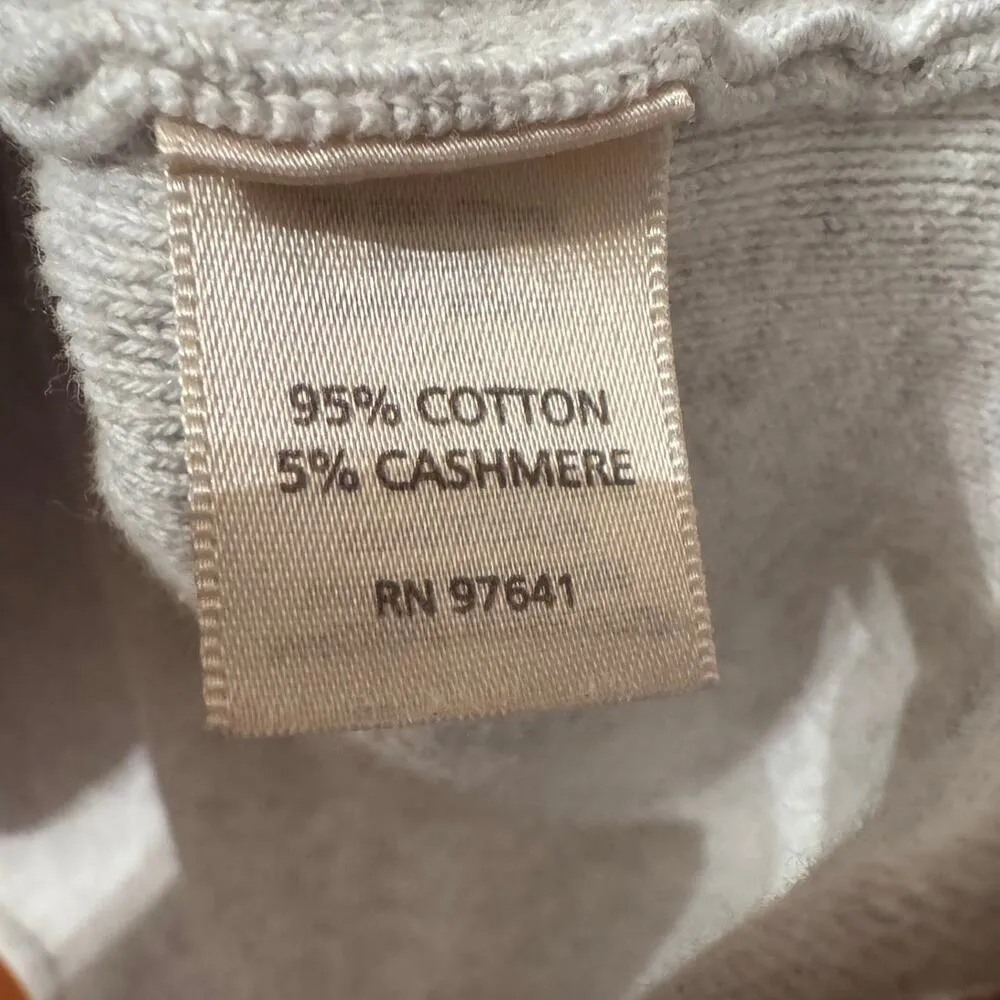 PureJill Cotton Cashmere boxy knit with pockets 3/4 sleeve S oversized Gray - Image 6