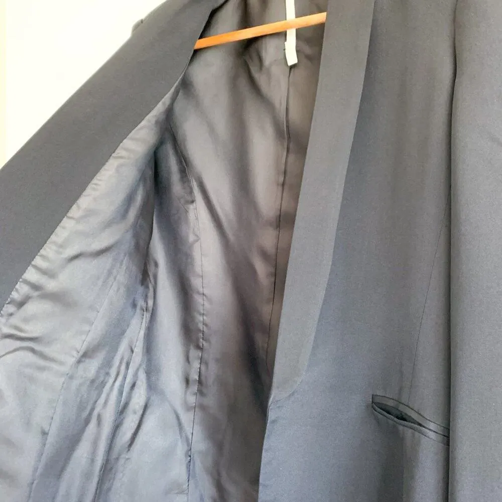 Truth and Pride 100% Silk Classic Open Front Blazer in Solid Black Size XS - Image 5