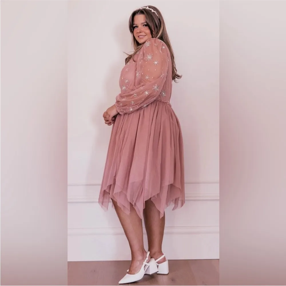 Mystic Starburst Embroidered Tulle Midi Dress - Image 2