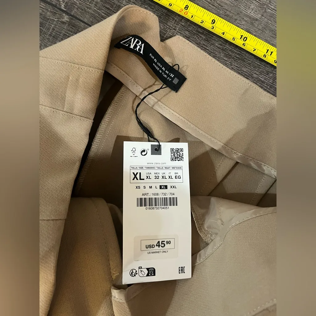 ZARA high waisted tan trousers - Image 5