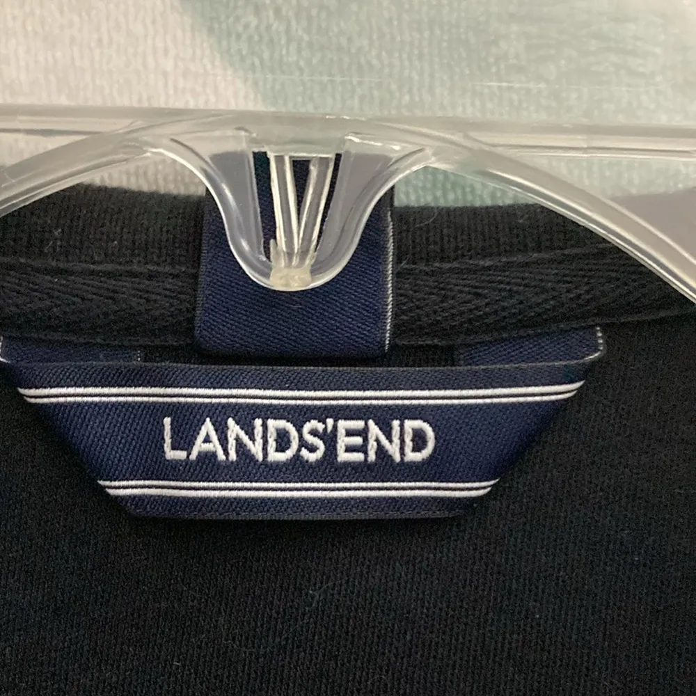 Lands End XL/P Black Polo Shirt. Gently Used. Ribbed Collar. 100% Cotton. - Image 3