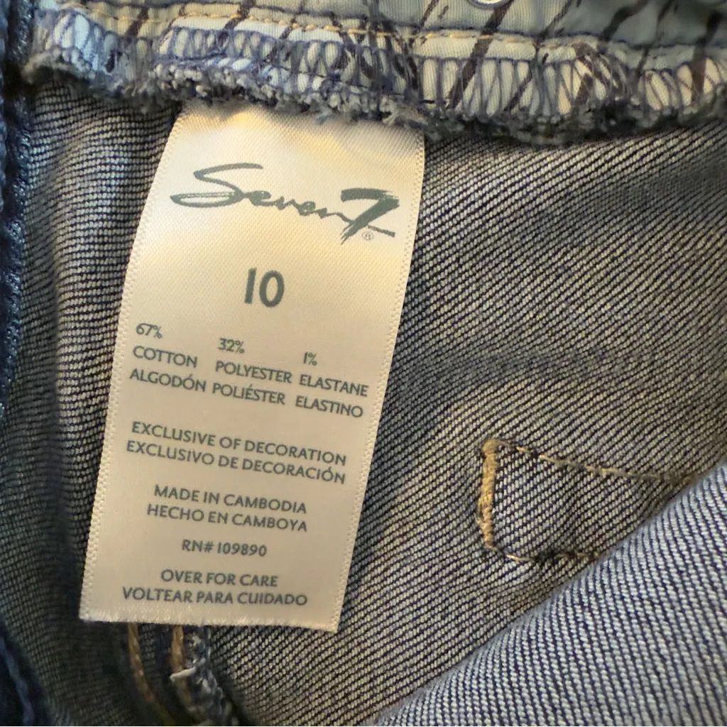 Seven7 Women's High Rise Straight Stretch Hayden Blue Dark Wash Denim Women’s 10 - Image 11