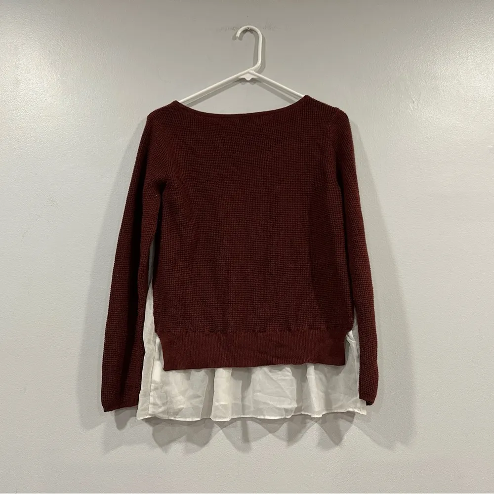 a.n.a  Red Woven Double Layered Sweater Medium M - Image 8