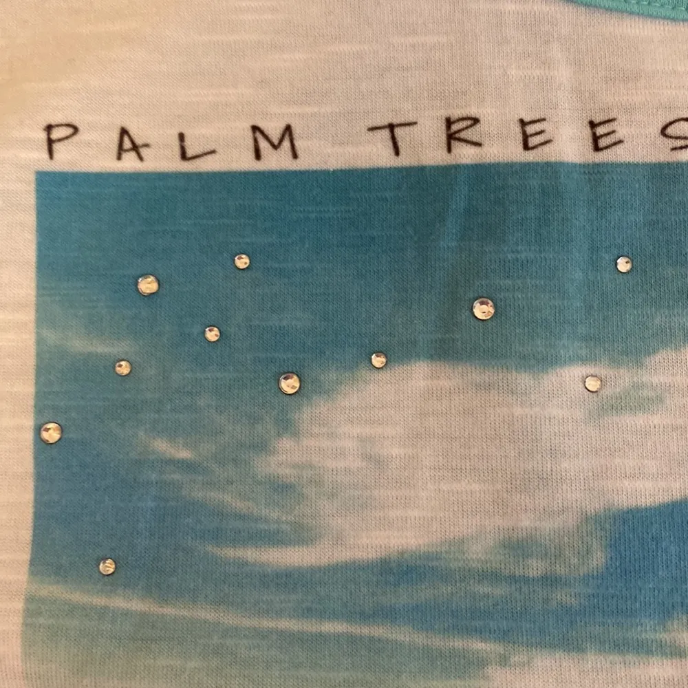 NWOT Style & Co Blue/White High Low Sleeveless Top Beaded Sz S - Image 5