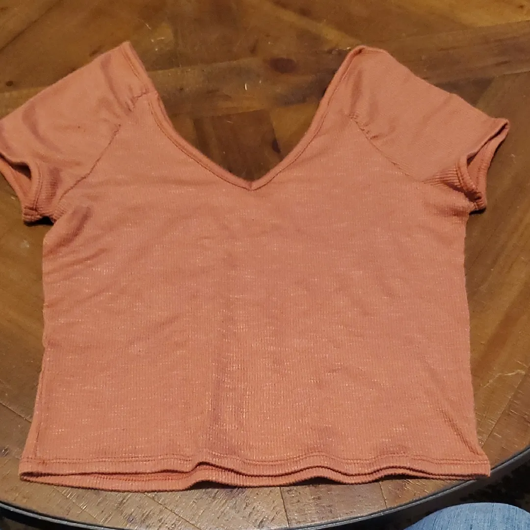 Arizona Jean Company V-Neck Crop Top - Rust - Image 3