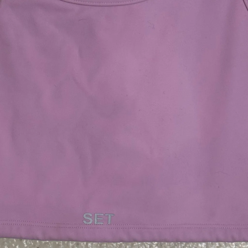 SET Active racer back Sports Bra size small bubblegum pink color - Image 2