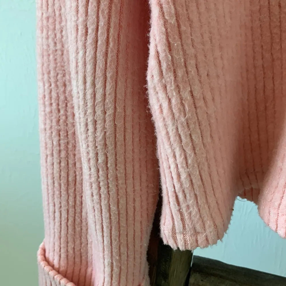Ribbed Pink Cropped Turtleneck Sweater / Size XS - Image 10