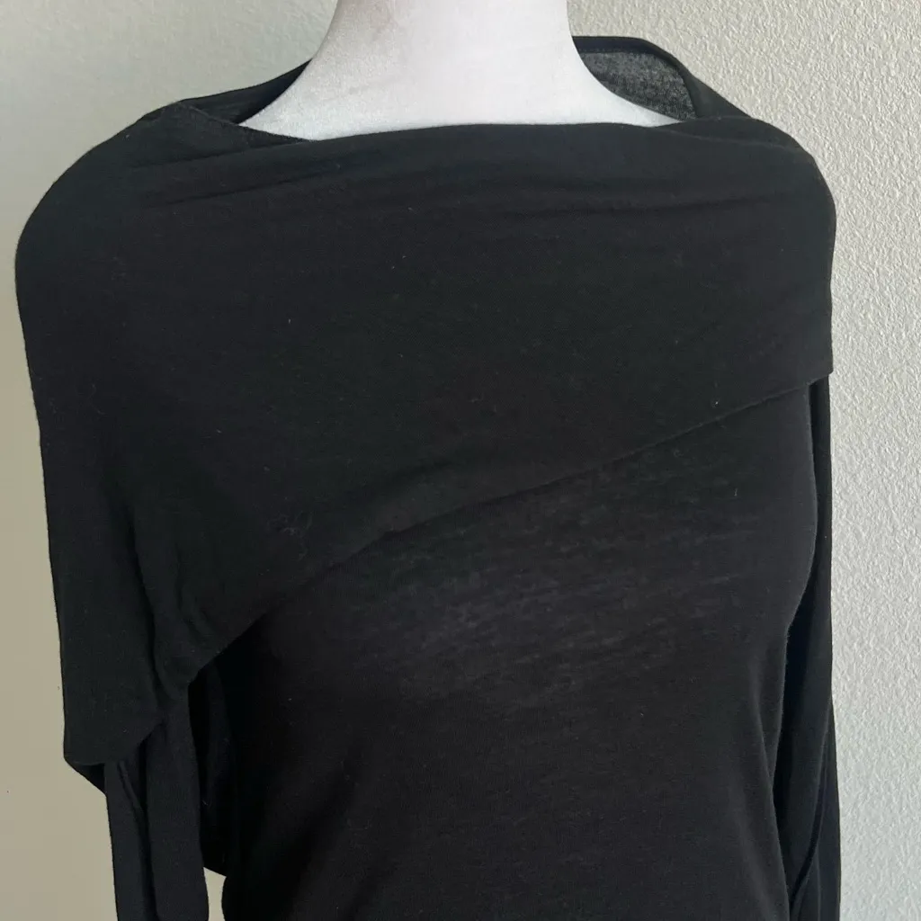 Ann Demeulemeester Black Wool blend Long Sleeve Dress Size 34 - Image 4