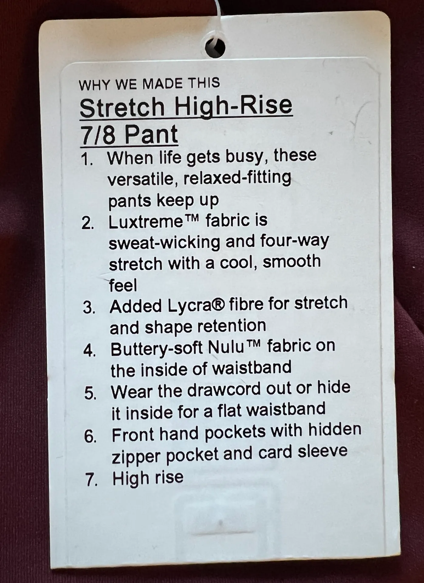 Lululemon Stretch High-Rise 7/8 Pant - Image 6