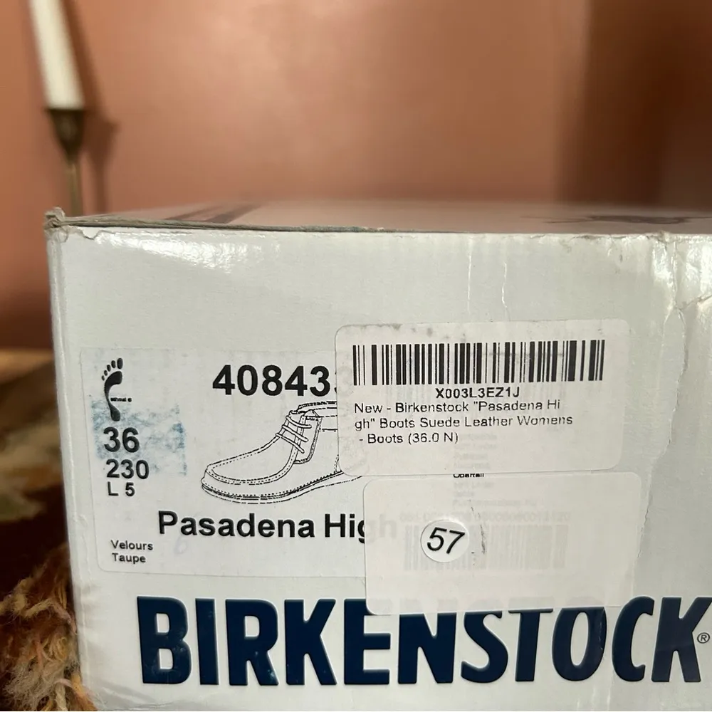 Birkenstock Pasadena High Chukka Boots Moccasins Taupe Suede Leather NEW Size 36 - Image 7