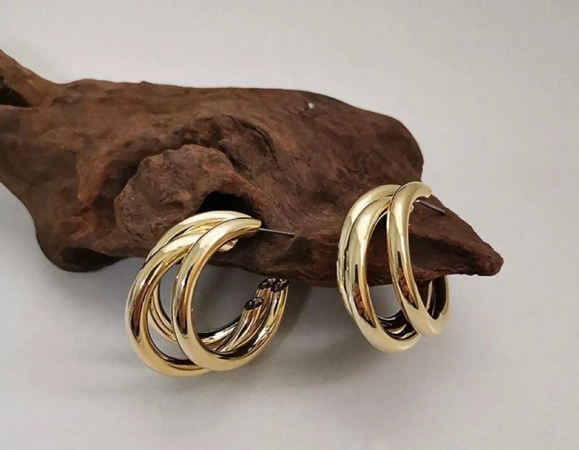 Chunky Open Gold Hoop Earrings for Women - Image 2