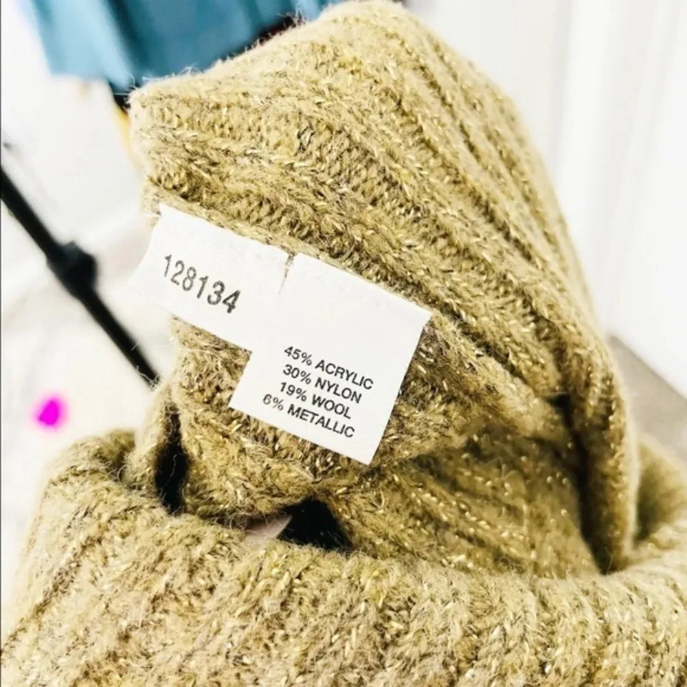 Ann Taylor LOFT Glitter Metallic‎ Thread Cowlneck Turtleneck Sweater Size Large - Image 7