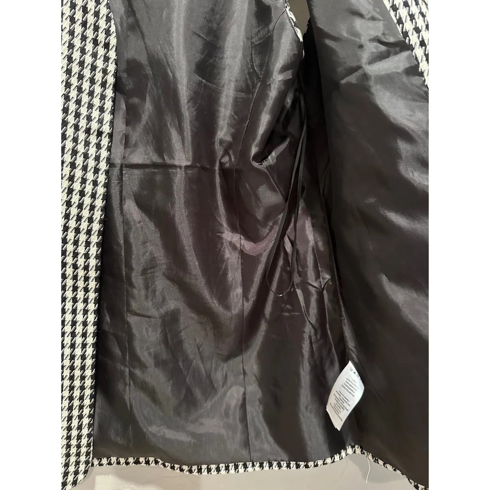 Sincerely Jules Black White Houndstooth Open Vest Size Small - Image 6