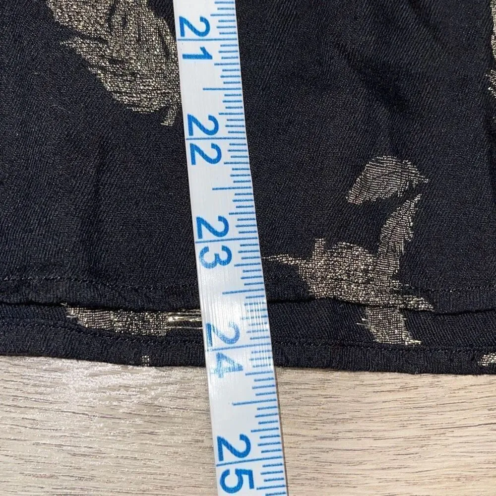 Johnny Was Workshop Womens Velvet Mix Bell Long Sleeve Blouse Black Size XS - Image 11