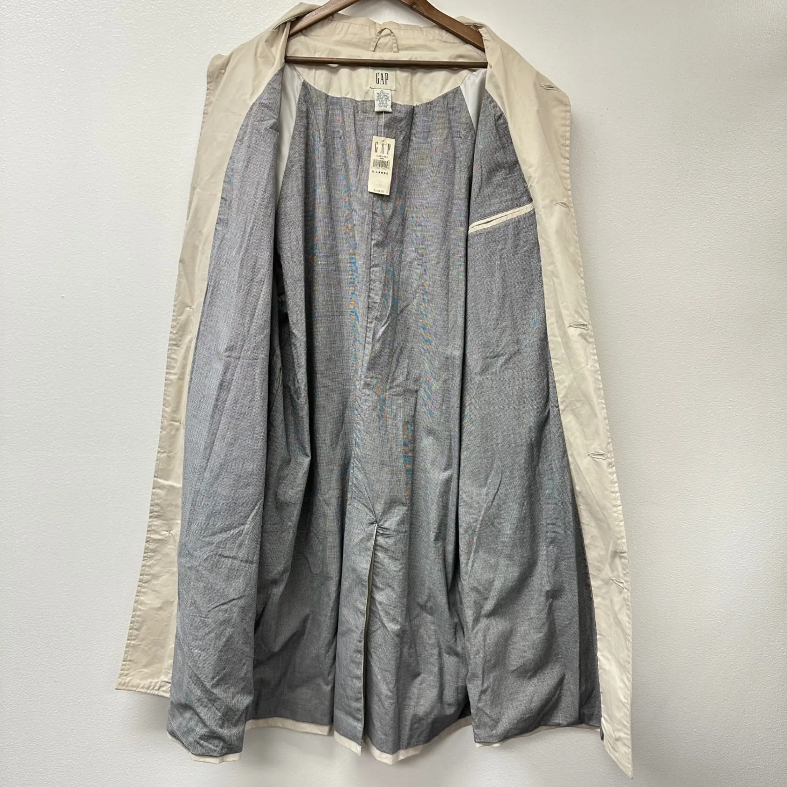 GAP Vintage Cotton Oversized Trench in Classic Khaki Size XL Dead Stock‎ - Image 7